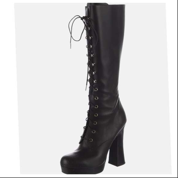 Michael Kors Collection Deandra Calf Leather Platform Boot - Picture 5 of 16